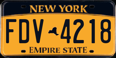 NY license plate FDV4218