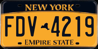 NY license plate FDV4219