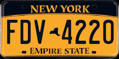 NY license plate FDV4220