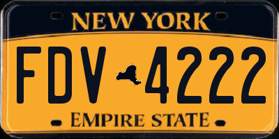 NY license plate FDV4222