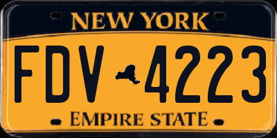 NY license plate FDV4223