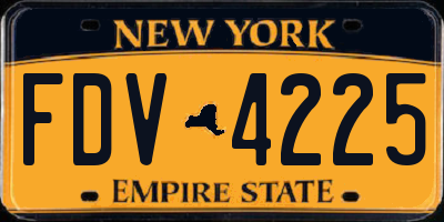 NY license plate FDV4225