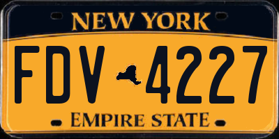 NY license plate FDV4227
