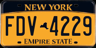 NY license plate FDV4229
