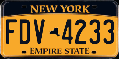 NY license plate FDV4233
