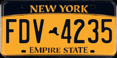 NY license plate FDV4235