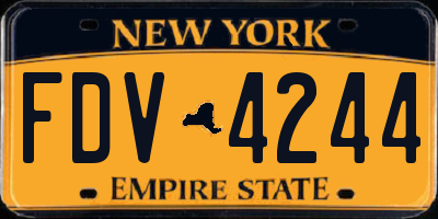 NY license plate FDV4244