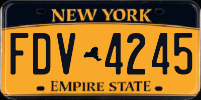 NY license plate FDV4245