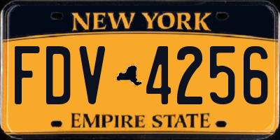 NY license plate FDV4256