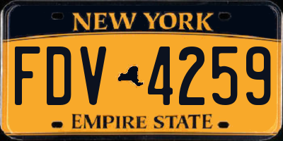 NY license plate FDV4259