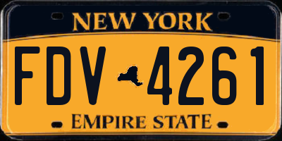 NY license plate FDV4261