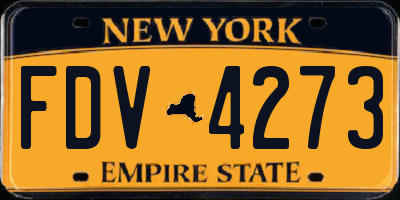NY license plate FDV4273