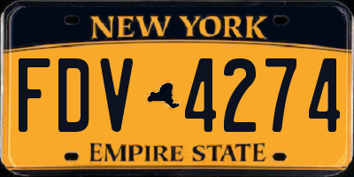 NY license plate FDV4274