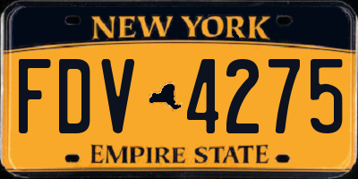 NY license plate FDV4275