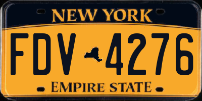NY license plate FDV4276