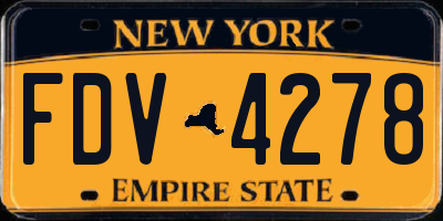 NY license plate FDV4278