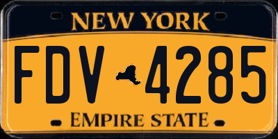 NY license plate FDV4285