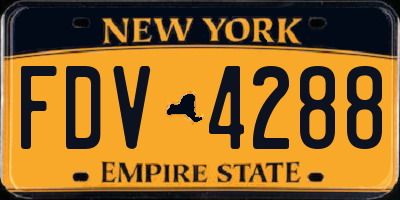 NY license plate FDV4288