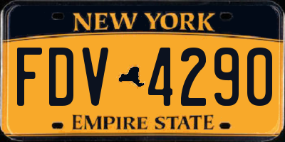 NY license plate FDV4290