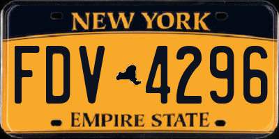 NY license plate FDV4296