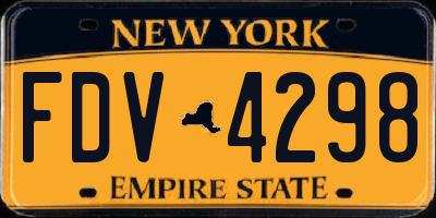 NY license plate FDV4298