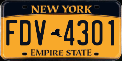 NY license plate FDV4301
