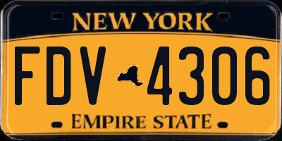 NY license plate FDV4306