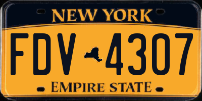 NY license plate FDV4307