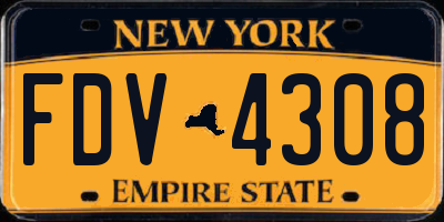 NY license plate FDV4308