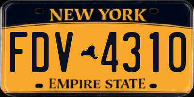 NY license plate FDV4310