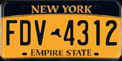 NY license plate FDV4312