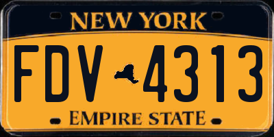 NY license plate FDV4313
