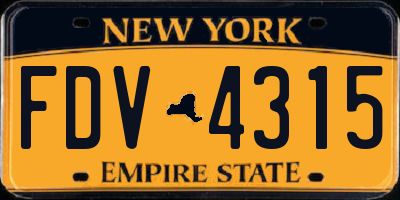 NY license plate FDV4315