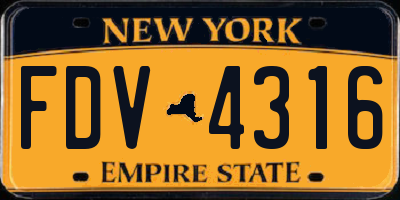 NY license plate FDV4316