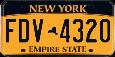 NY license plate FDV4320