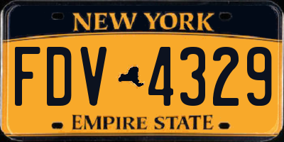 NY license plate FDV4329
