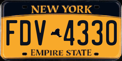 NY license plate FDV4330