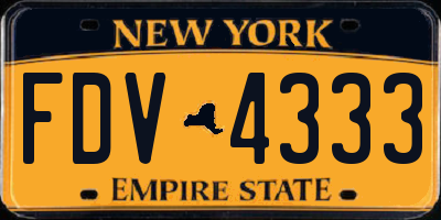 NY license plate FDV4333