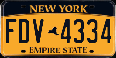 NY license plate FDV4334