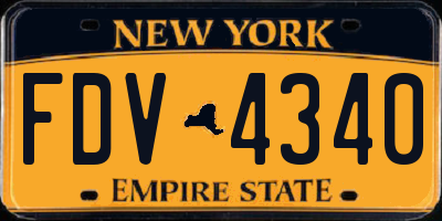 NY license plate FDV4340