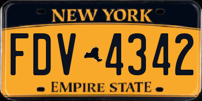 NY license plate FDV4342
