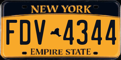 NY license plate FDV4344