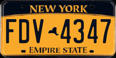 NY license plate FDV4347