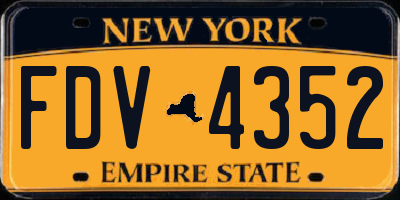 NY license plate FDV4352