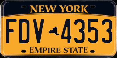 NY license plate FDV4353