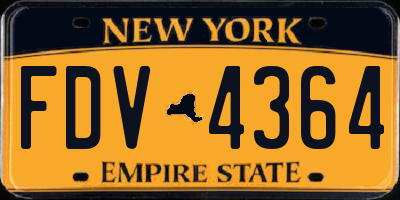 NY license plate FDV4364
