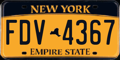 NY license plate FDV4367