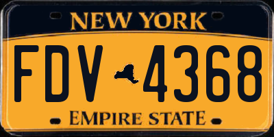 NY license plate FDV4368