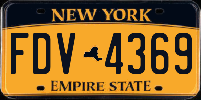 NY license plate FDV4369
