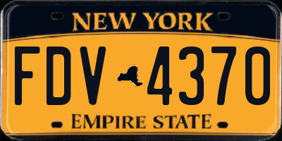 NY license plate FDV4370